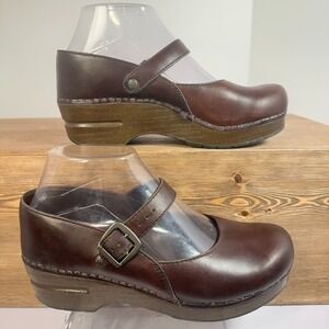 Dansko Mary Jane Leather Clog Womens 36/ 5. 5 - 6 Platform Grunge Dark Academia